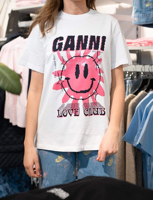 가니 러브 클럽 티셔츠(브라이트화이트&amp;핑크)