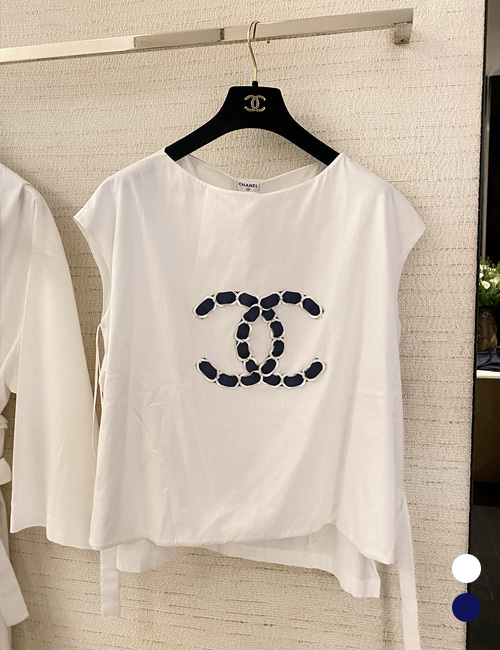 샤넬 CC 로고 티셔츠 / P70021(네이비블루/화이트)