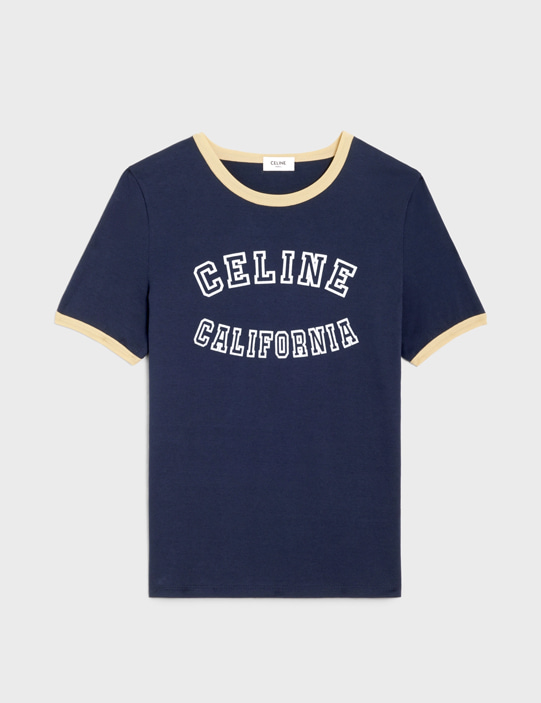 셀린느 캘리포니아 70&#039;S 티셔츠 / 2X17H671Q (블루뉘&amp;레몬파이)